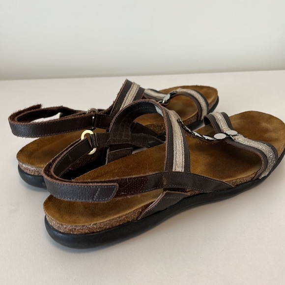 Naot Leather T-Strap Sandals, Size 39 - Picture 2 of 6